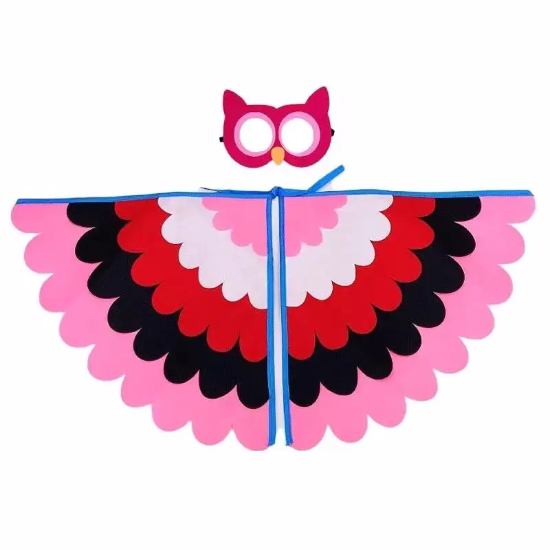 Felt Cloak Mask Set Halloween Costumes Parrot Birds Performance Props Animal cartoon kids Wings capes