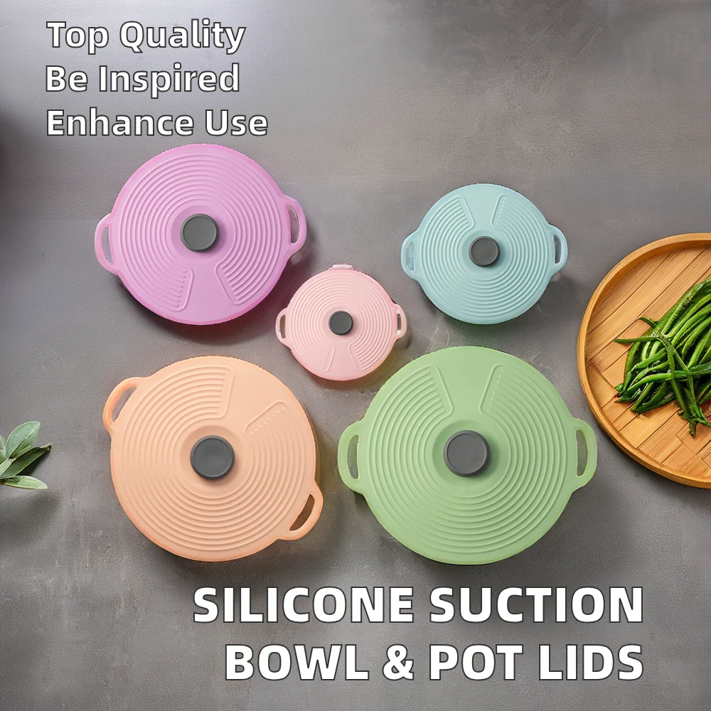 Reusable Ceramic Silicone Suction Bowl Lids Kitchen Gadget Accessories for Cooking Food Pot Cover