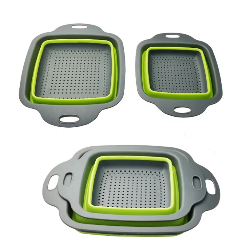 Kitchen Gadgets Tools Plastic Strainer Vegetable Fruit Colander Collapsible Colander