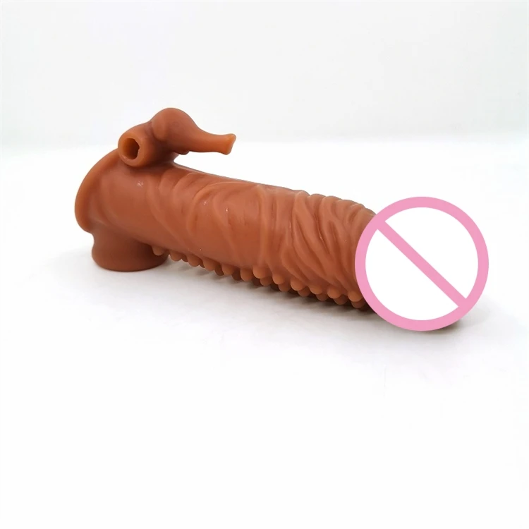 Reusable Silicon Condom With Spike Dotted Cock Sleeve Dildo Sheath Condoms for Men Extender Cover Sex Toys Penis Sleeve