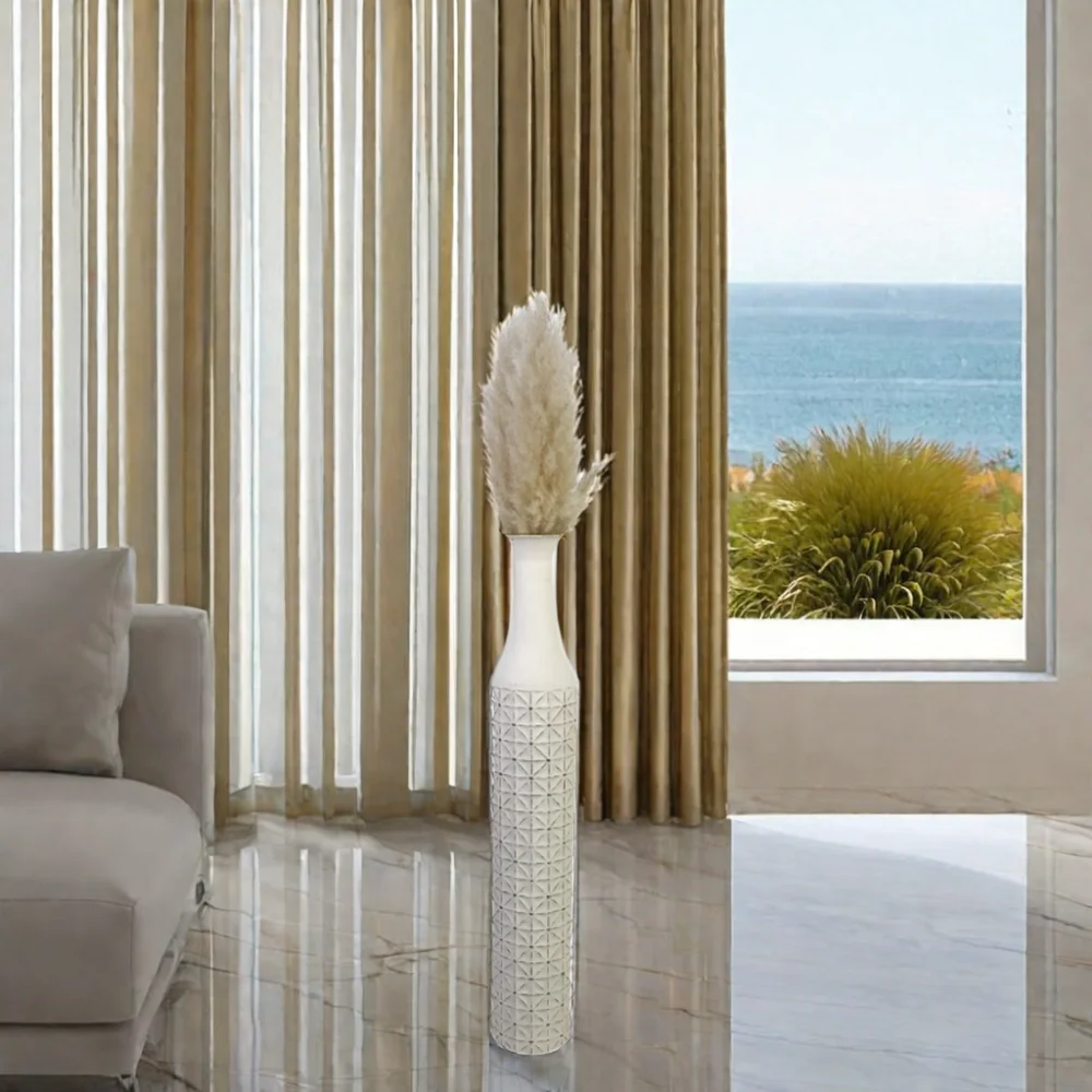 Lander Non-fragile large tall modern home decoration ornaments art floor metal gold vase for hotel