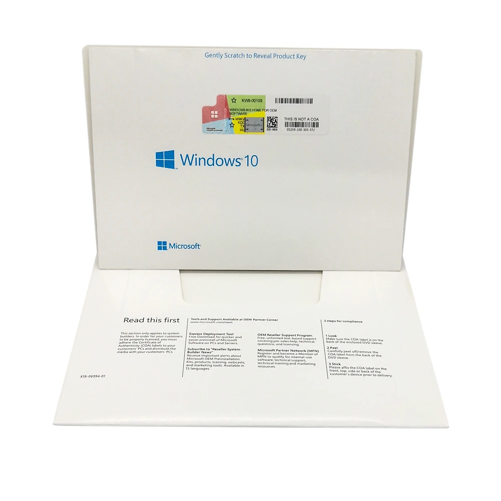 Win 10 Professional Window Pro OEM DVD полный пакет Английский язык 12 месяцев