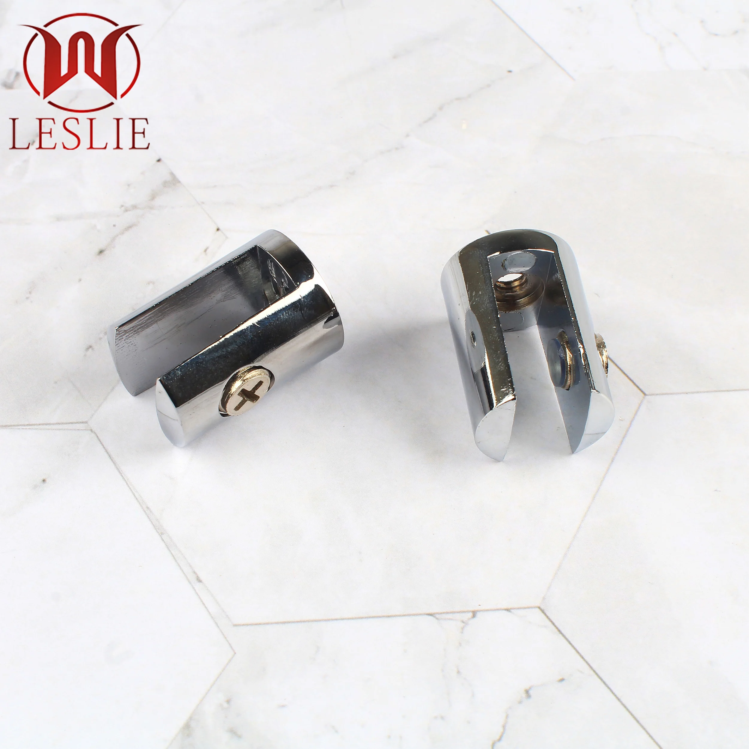Hot Sale 10MM Chrome Cylinder Glass Shelf Support Zinc Alloy Glass Clips Frame Glass Fixed Clamp