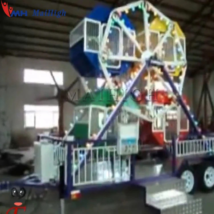 Carnival Game Kids Sightseeing Ferris Wheel Portable Trailer Mounted Mini Ferris Wheel For Sale