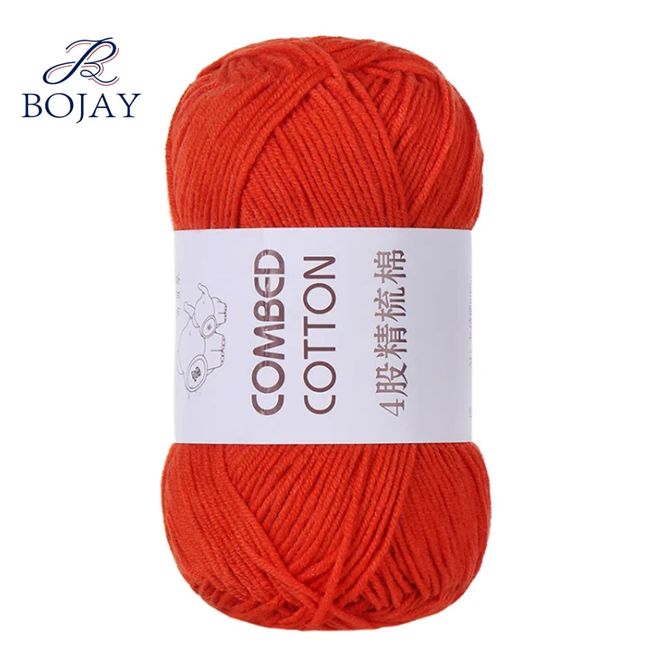 Bojay  Fancy Yarn 21S/4 Super Soft 60% Cotton  40% Acrylic Milk Cotton Combed Blended Ball Yarn For Hand Knitting