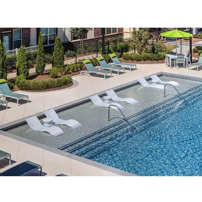 Swimming Pool Chaise Lounge Plastic Outdoor Furniture Sun Lounge Chair Seat Beach Sunbed In Water Chaise Lounge