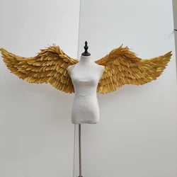 Model show props angel wings adult golden large hand made feather angel wings