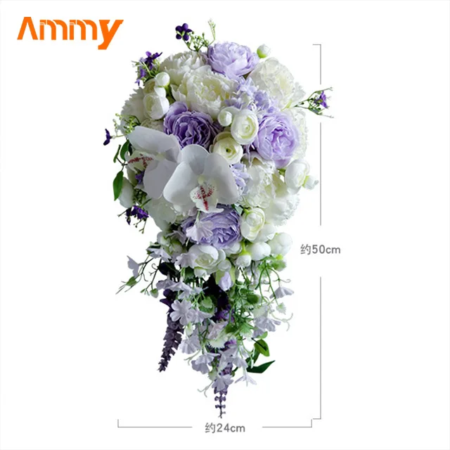 Ammy Artificial flower bouquet Butterfly orchid The bride carries an outdoor wedding bouquet flower ball home decoration