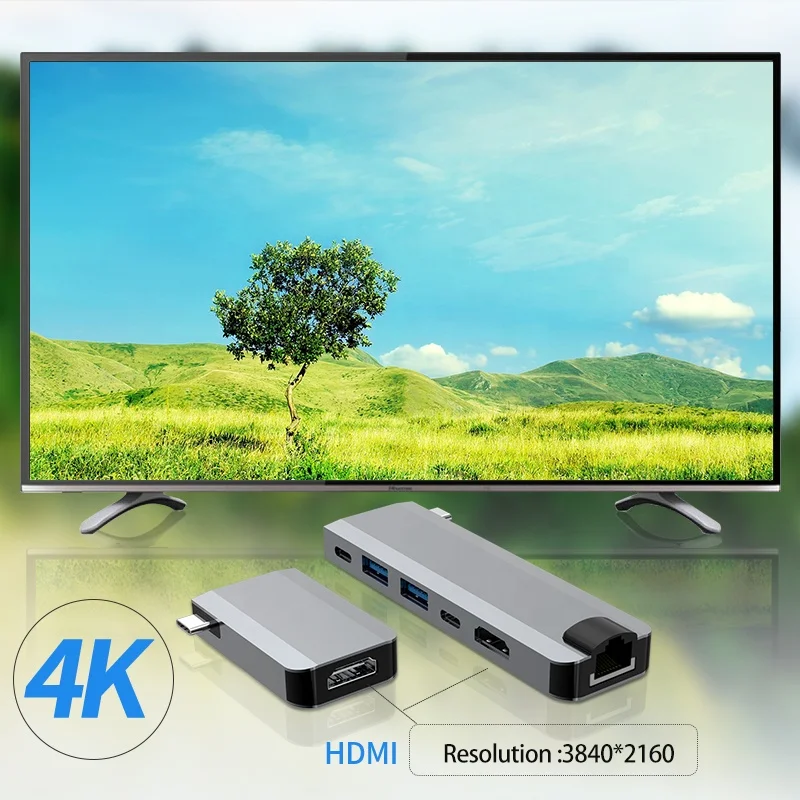 9 in 1 USB C Hub Adapter Type-c to 4K HDM-Coompatible VGA PD SD TF Card Reader Mulit USB 3.0 Hub Splitter For Macbook Dell