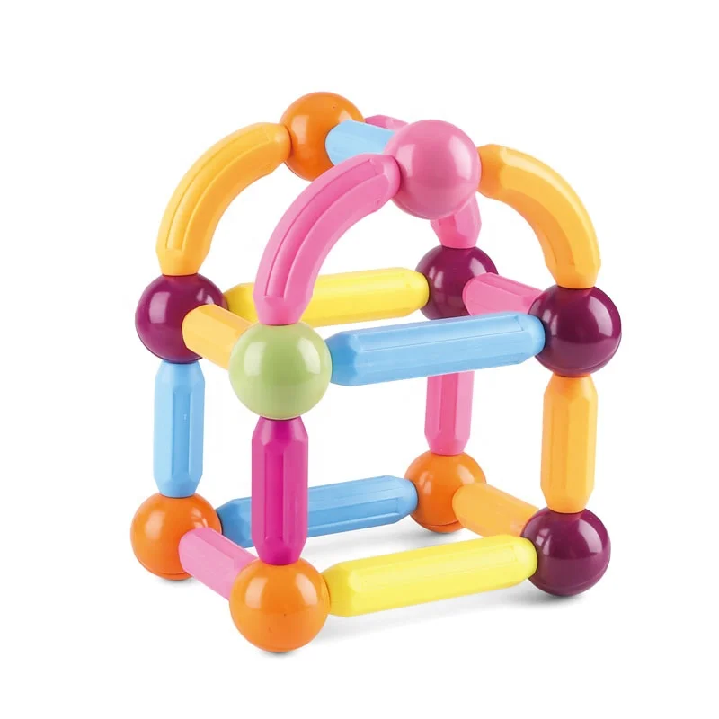 Educational Magnets Building Block Sets Bricks Kids Kits Magnet Toy DIY Assembly Magnetic Rod Blocks Toys