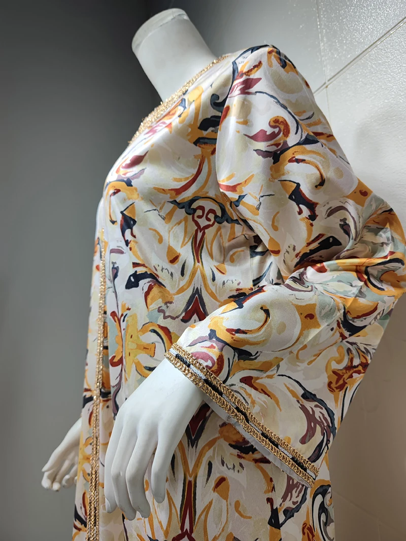 Hot selling Middle East abaya dress long dresses women muslim parent-child wear printed kaftan abaya women muslim dress