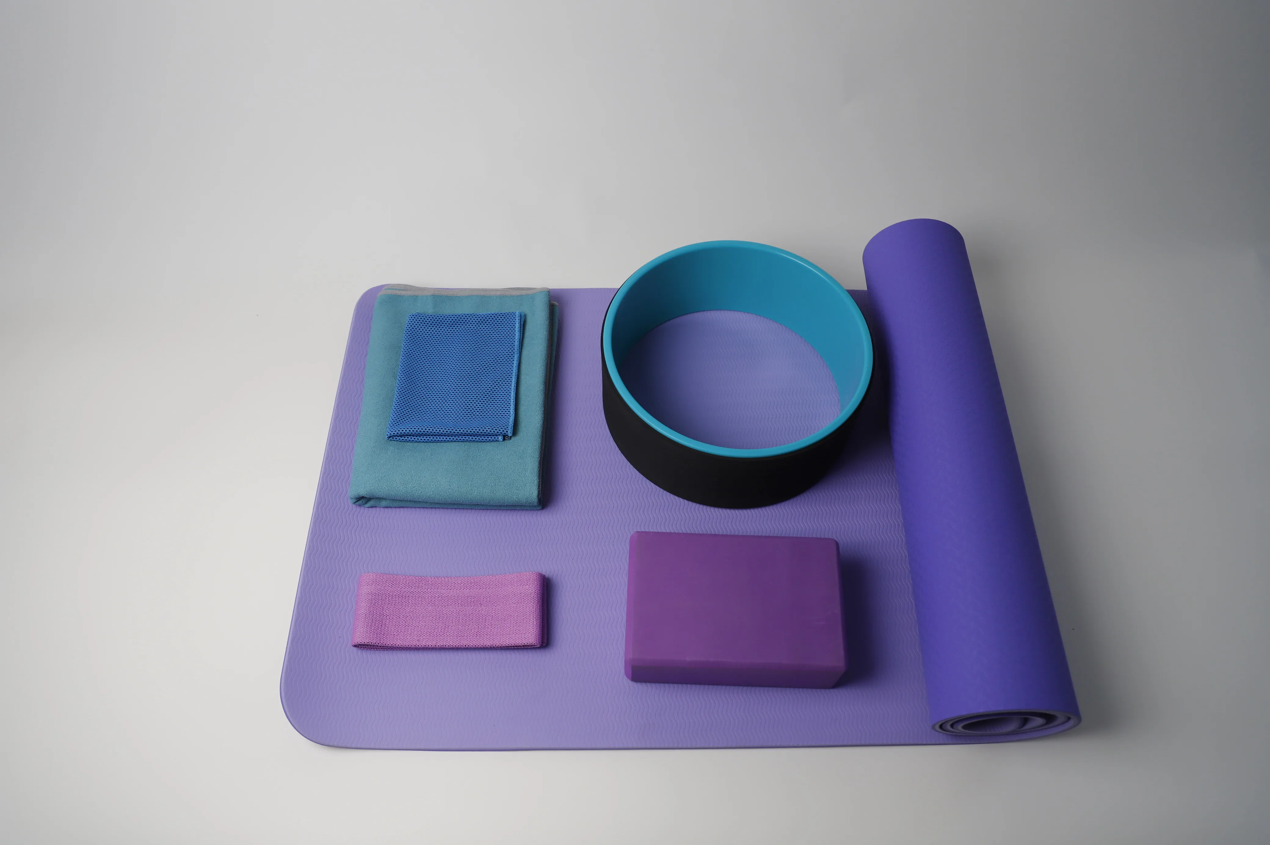 Custom Indoor Rubber Yoga Mat Set Wholesale Thick Workout Mat With Brick