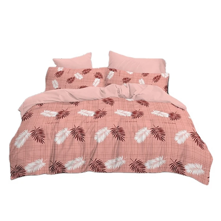 Leaves plaid bedding material microfiber woven 100% polyester fabric printing wholesale philippines