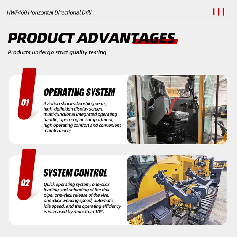 Mini buried wire trenchless Machine HWF460 Horizontal Directional Drilling Rig Machine 450KN Hengwang HDD with Tool Kits