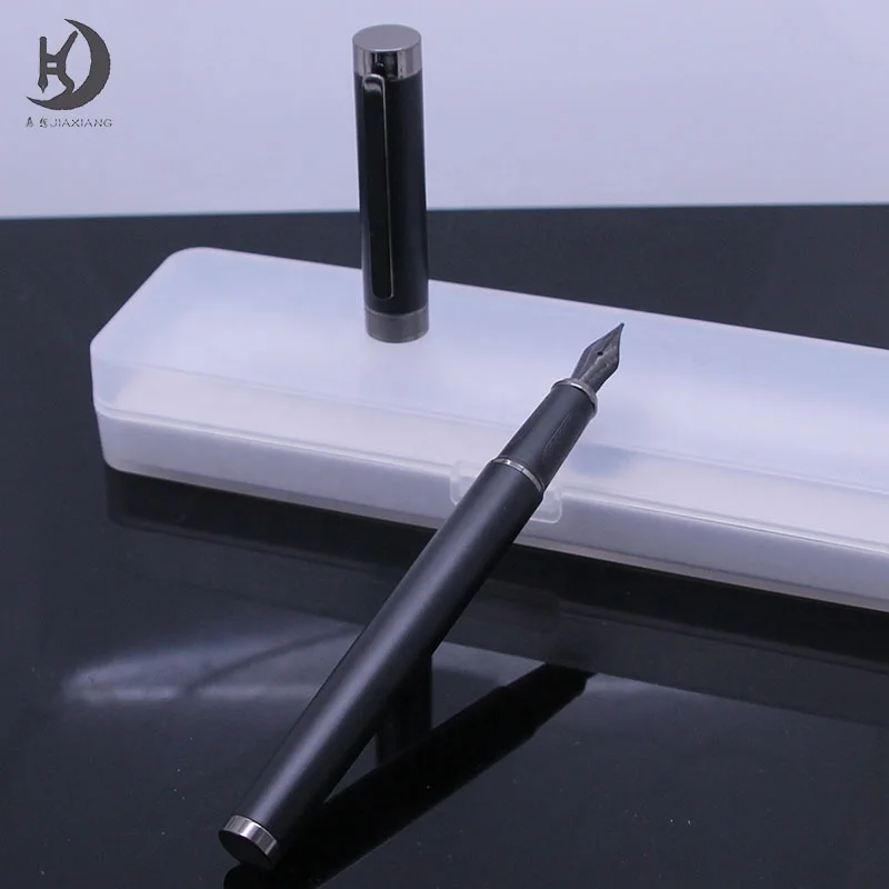 Premium Business gift Black Forest Fountain pen custom company logo polished black calligraphy writing pen