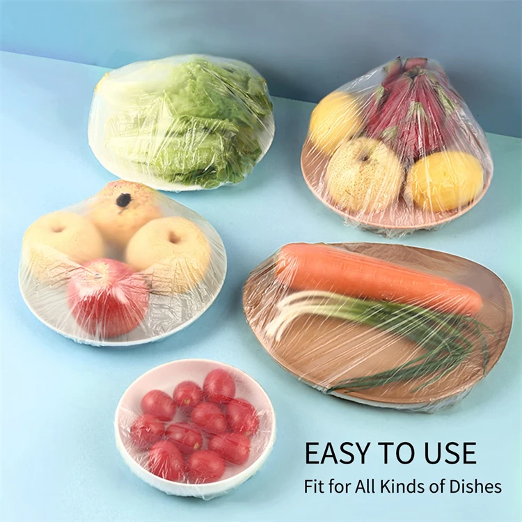 Plastic Wrap Bowl Covers Reusable Elastic Food Bowl Storage Covers for Kitchen Family Outdoor Picnic