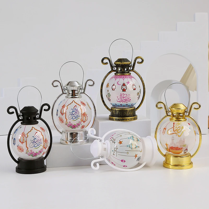 Islamic Eid Decorations Desktop Ornament Light Mini Hanging Lantern Ramadan Lanterns Lights Muslim Ramadan Decorations