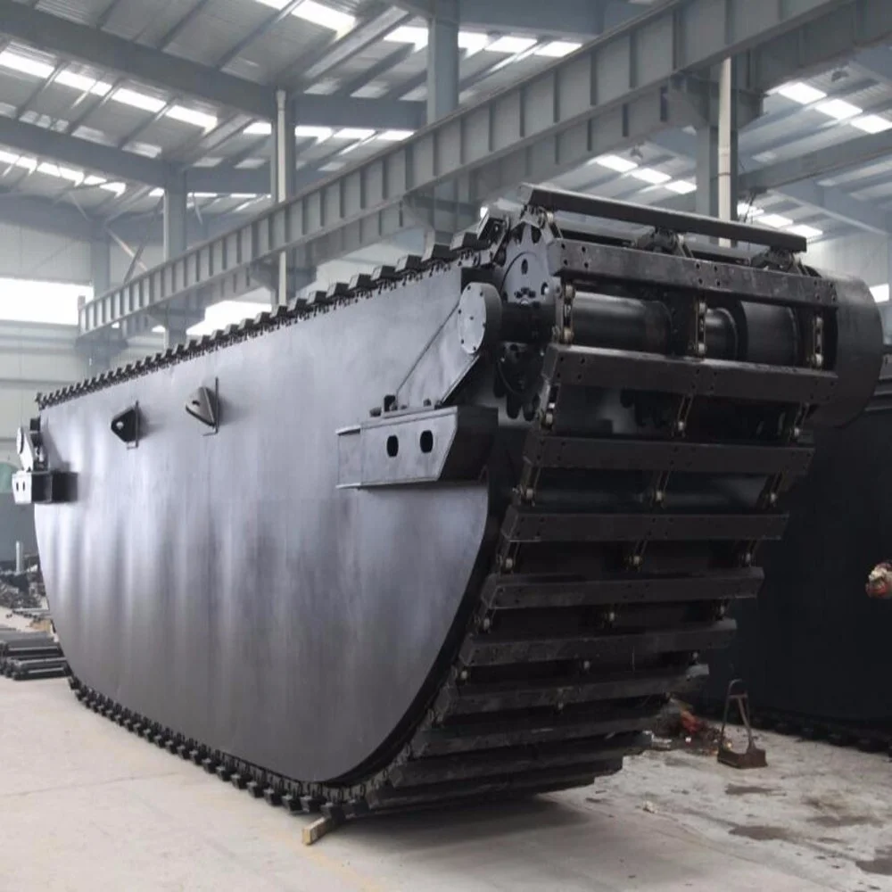 Mini Amphibious floating pontoon for excavator