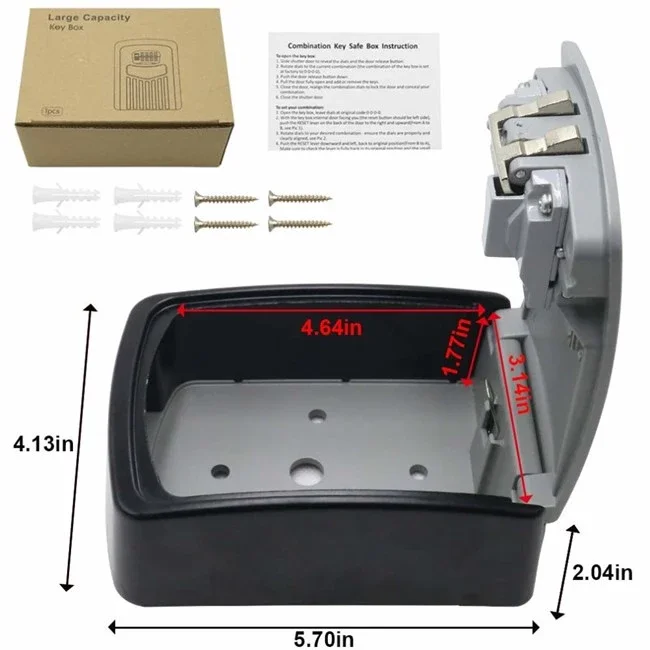 Aluminium Alloy Key Safe Box Water Proof  Push Button Password Lock box