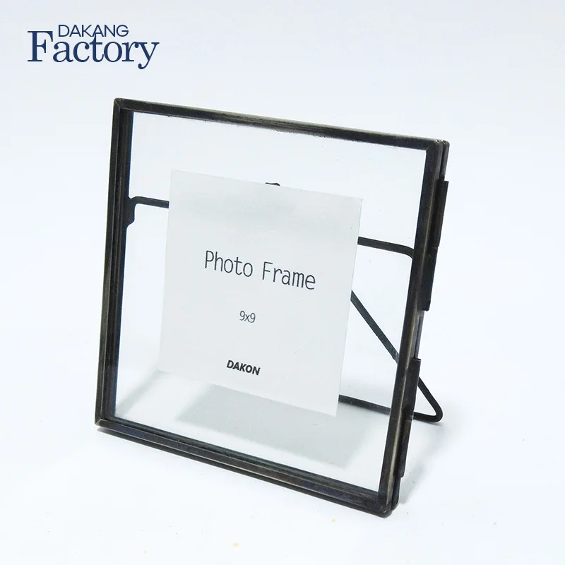 Metal Glass souvenirs Gift Vintage Picture Photo Frames Wholesale Support Mini Photo Frame Gold Frame