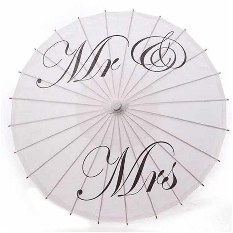 White paper umbrella sunshade, suitable for DIY crafts decoration and wedding center 15.5 inches in diameter
