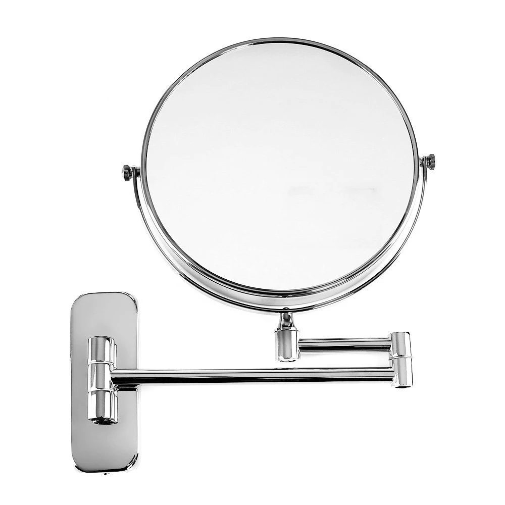 Beautme LED Metal Round Wall Mounted Shaving makeup Mirror with lights for Bathroom