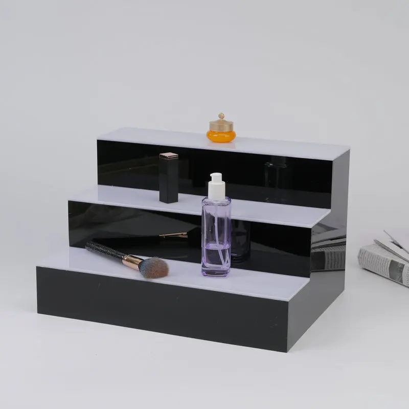 RGB Colorful Light Acrylic Step Risers Beverage Wine Display Stand PMMA Beer Bottle Display Rack with Remote Control