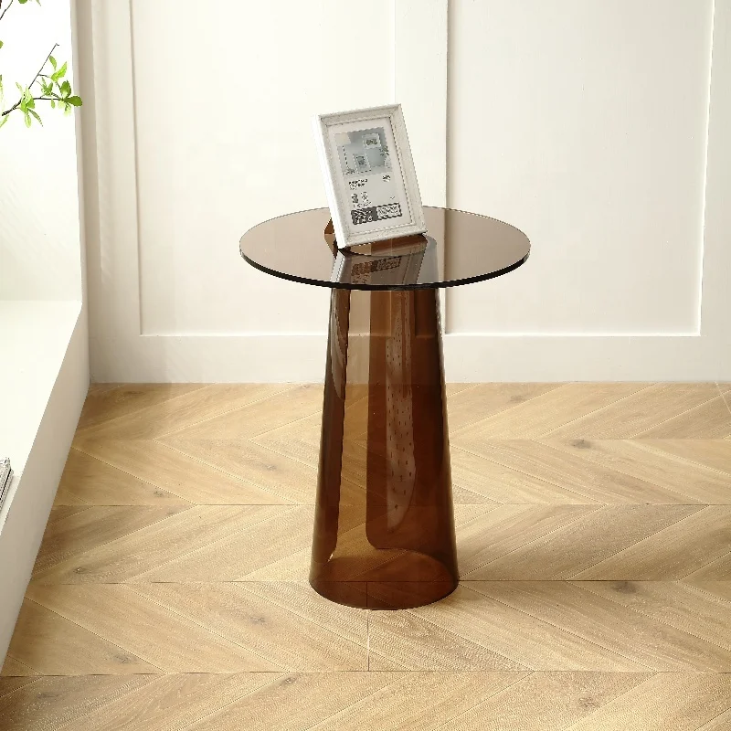 Center Tea Beside Table Clear Acrylic Round Mesa Auxiliar Side Table Beside Living Room Funiture Modern Contemporary Colored