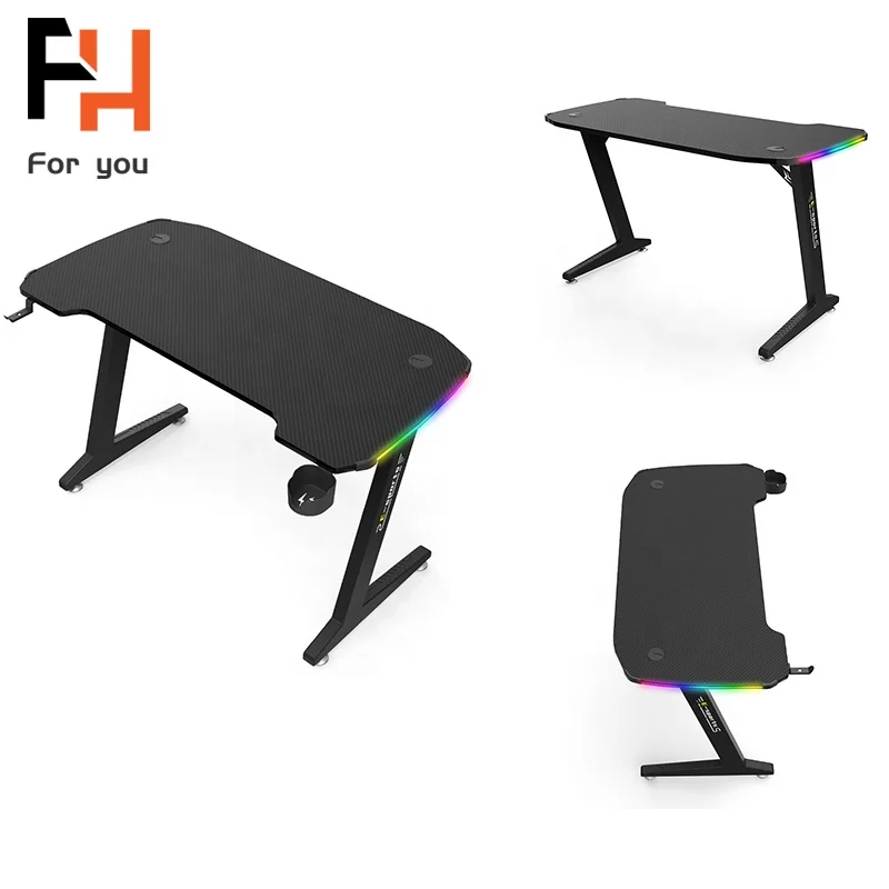 rgb lighting game pc set up racing style gaming computer desk