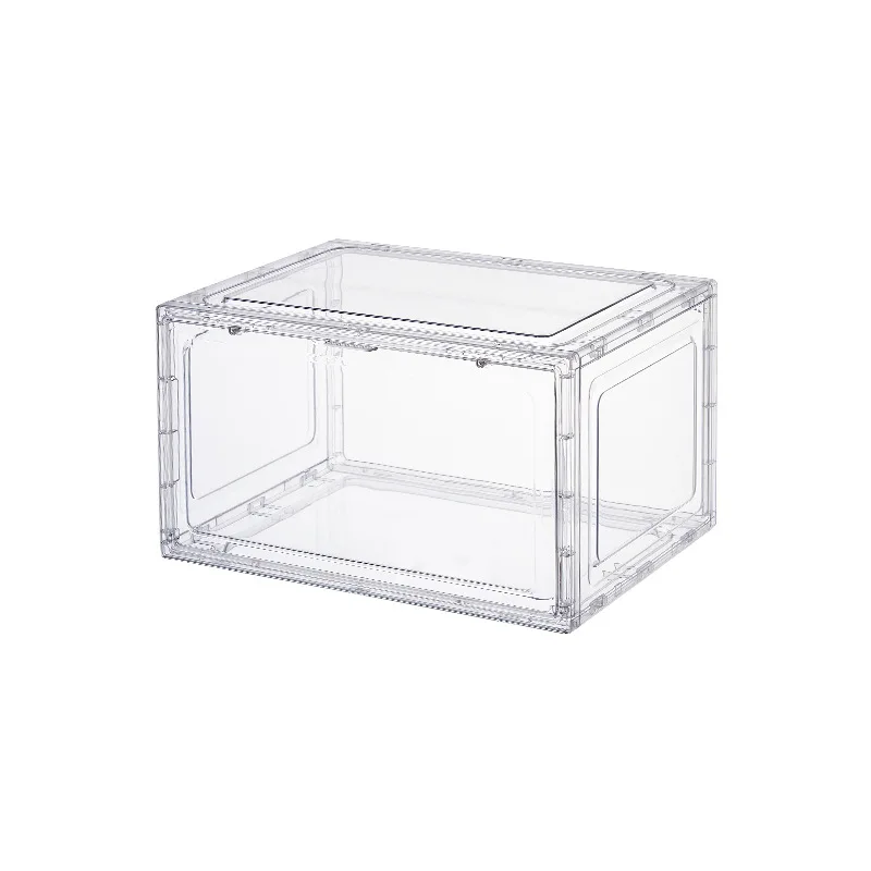 Clear Plastic Stackable Shoe Storage Boxes, Easy to Assembly Shoe Cases, Organizers and Containers