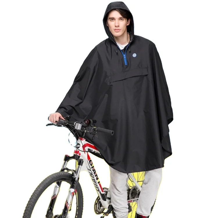 
100% waterproof reusable bicycle rain poncho polyester raincoat with PU coated 