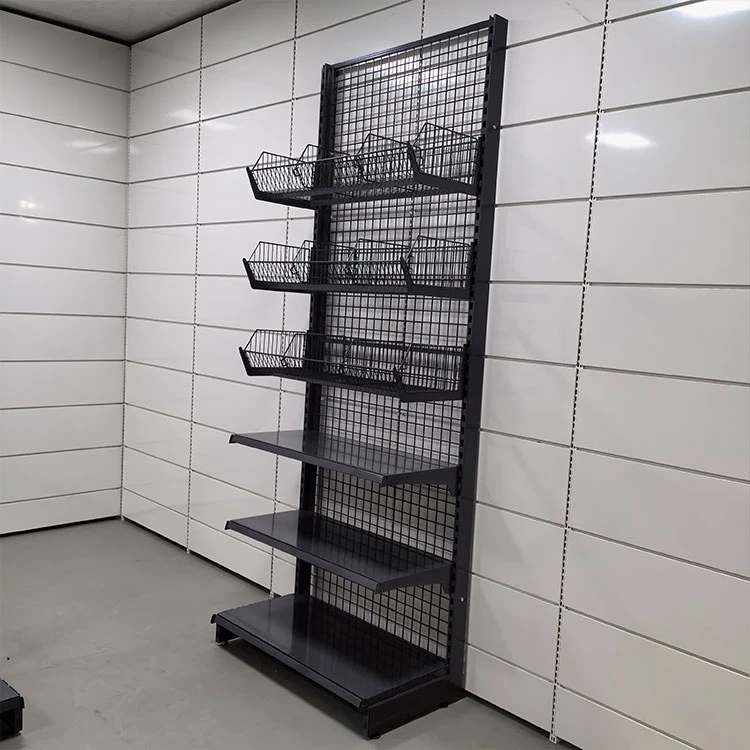 Supermarket Equipment Retail market black back net supermarket shelf grid shelves
