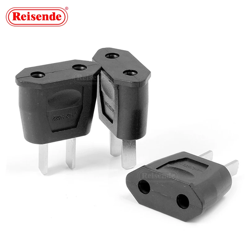 2 Flat American Standard Small Plug   Eu To Us Plug Power Adapter Converter Electrical Socket Outlet