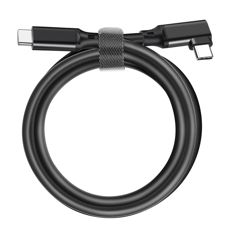 USB 3.2 Gen 2 100W VR Headset Cable 90 Degree Angle USB Type C to C Super Speed Data Transfer Charging Cord  Cable for Oculus Qu