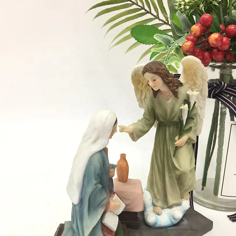 Molds Religious Maria and Angle Figurine Fengshui Nativity Scenes Sets Popular Resin Home Decoration Europe SCULPTURE Modern N/A