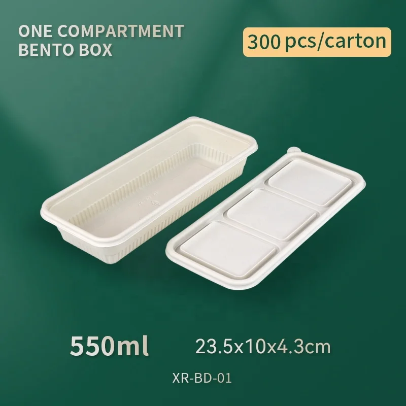 Compostable Eco-friendly Cornstarch Food Container Biodegradable Container Disposable Pla Corns Tarch Clamshell Bento Lunch Box