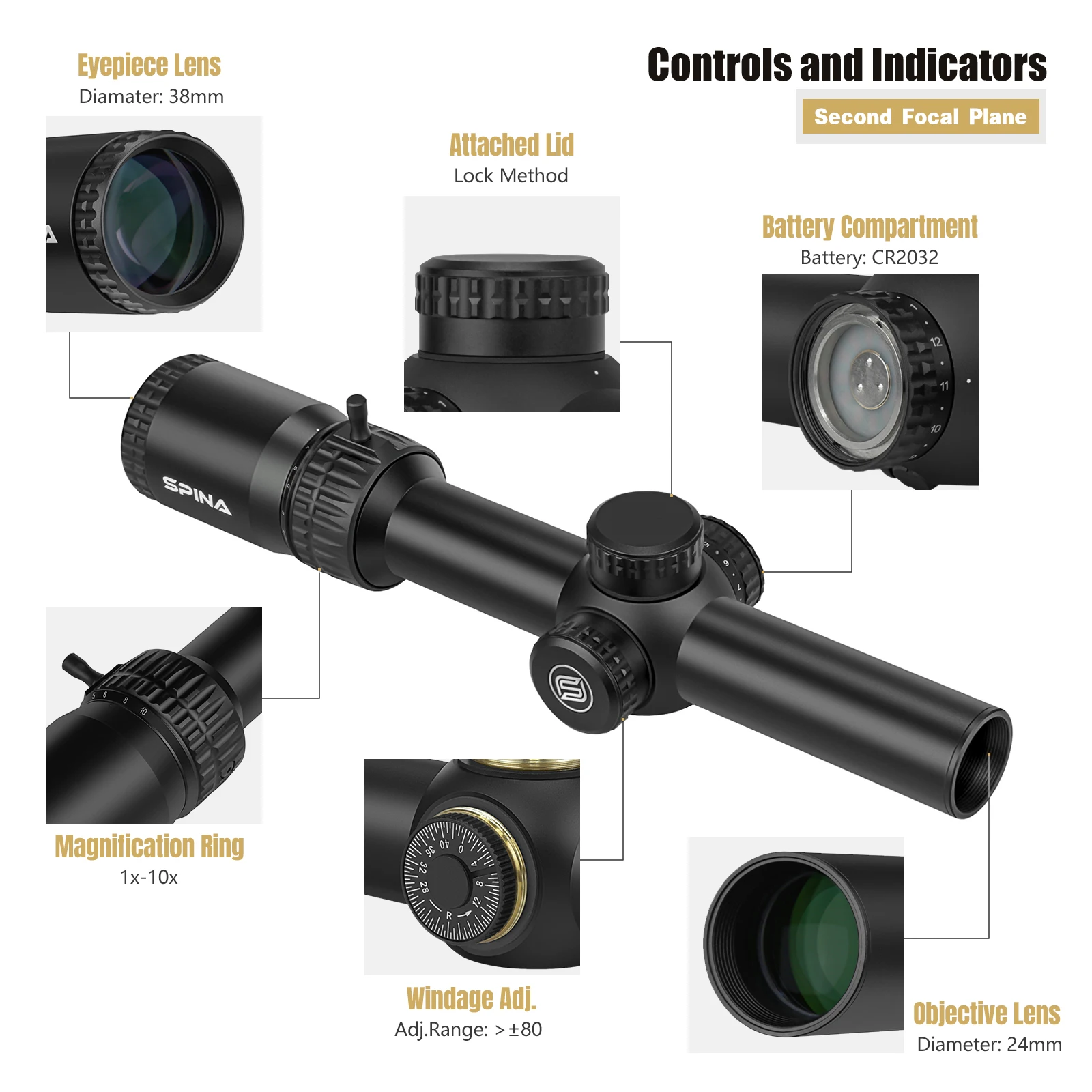 1-10x24 High Quality OEM ODM First Focal Plane Tactical Hunting LPVO Scope