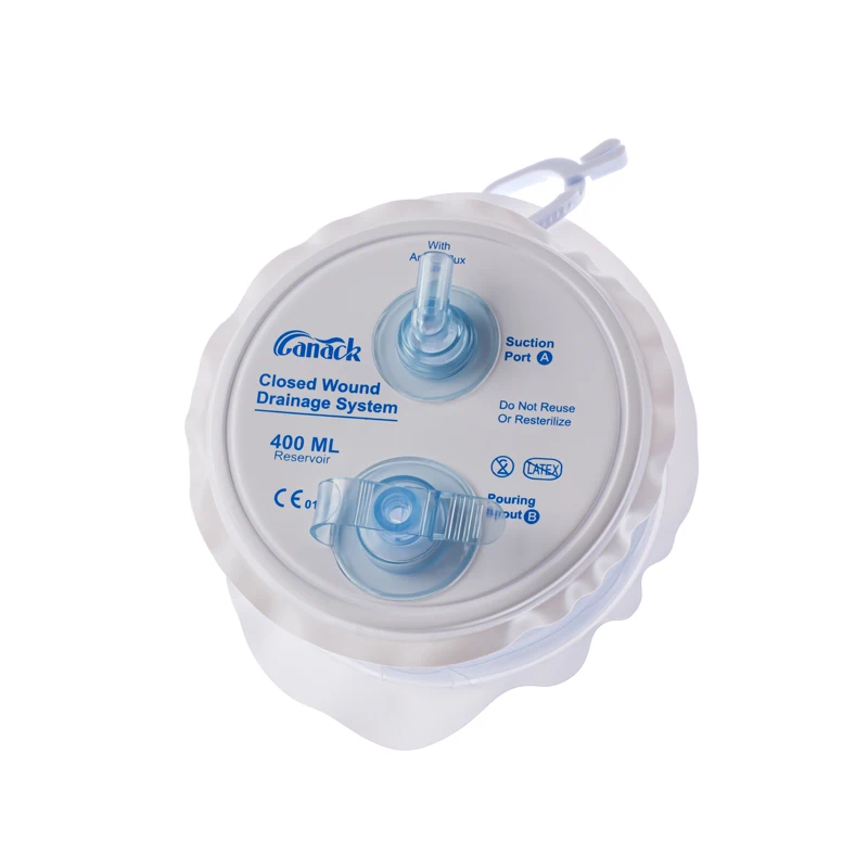 Wound Drainage System 400ml /200ml Spring Evacuator ,PVC/ Silicone Drainage Tube Drainage Bag