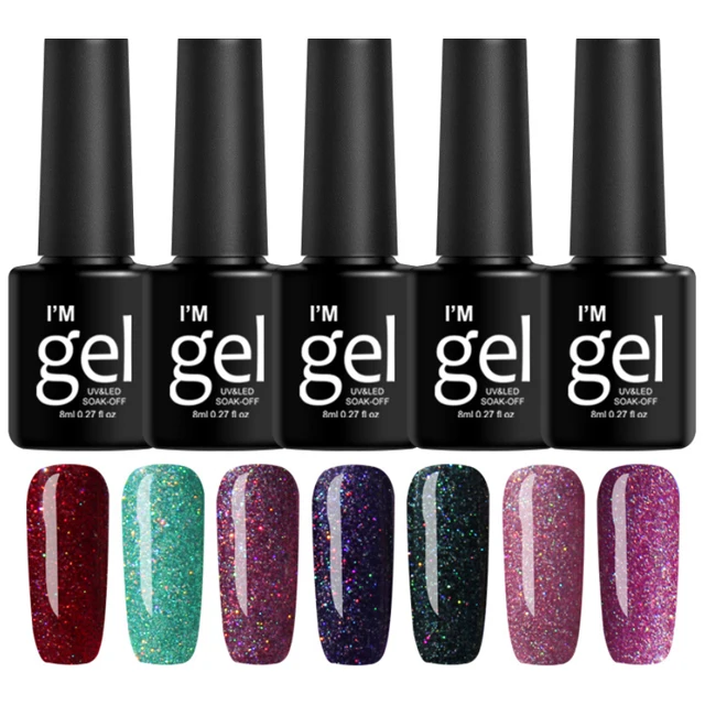 Неоновый Блестящий цветной Гель-лак для ногтей, 8 мл, УФ светодиодная лампа, сияющий лак для ногтей, эмалированный Гель-лак для ногтей, лак для маникюра