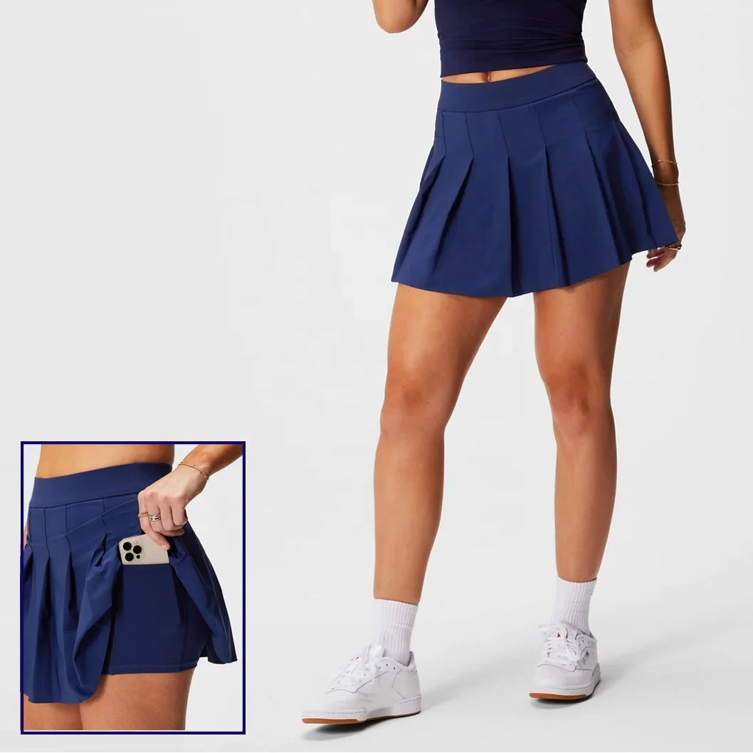 Summer 2023 Women Clothing Custom Logo Golf Skirts Fitness Gym Yoga Pleated Tennis Skirt With Side Pocket