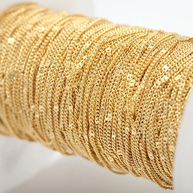 NANA high quality 14k italian gold plated chain,1mm brass gold chain
