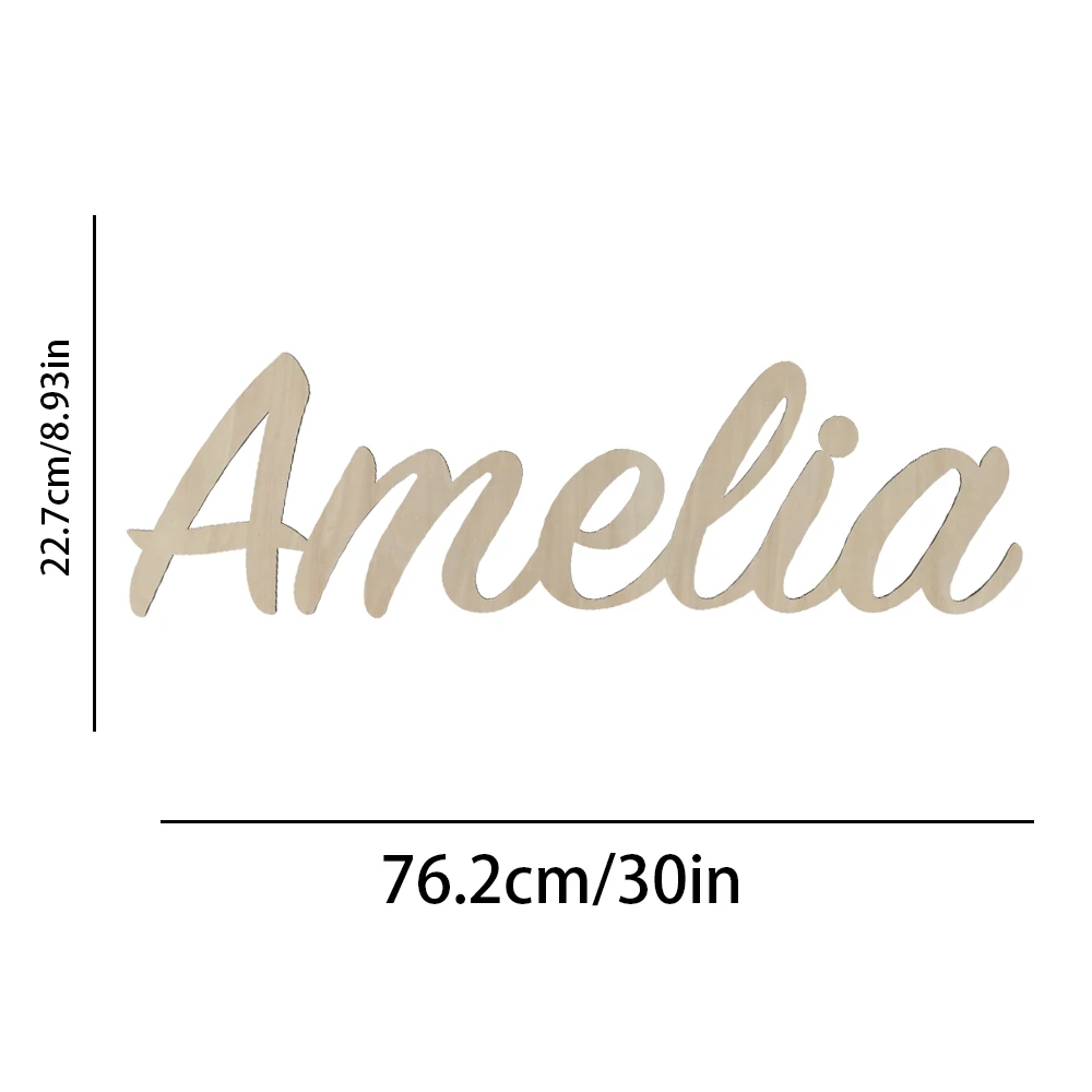 Tailai Laser cutting welcome wooden words Sculpture Hanging Decor Door  Room Decoration Personalized Wooden Name Sign