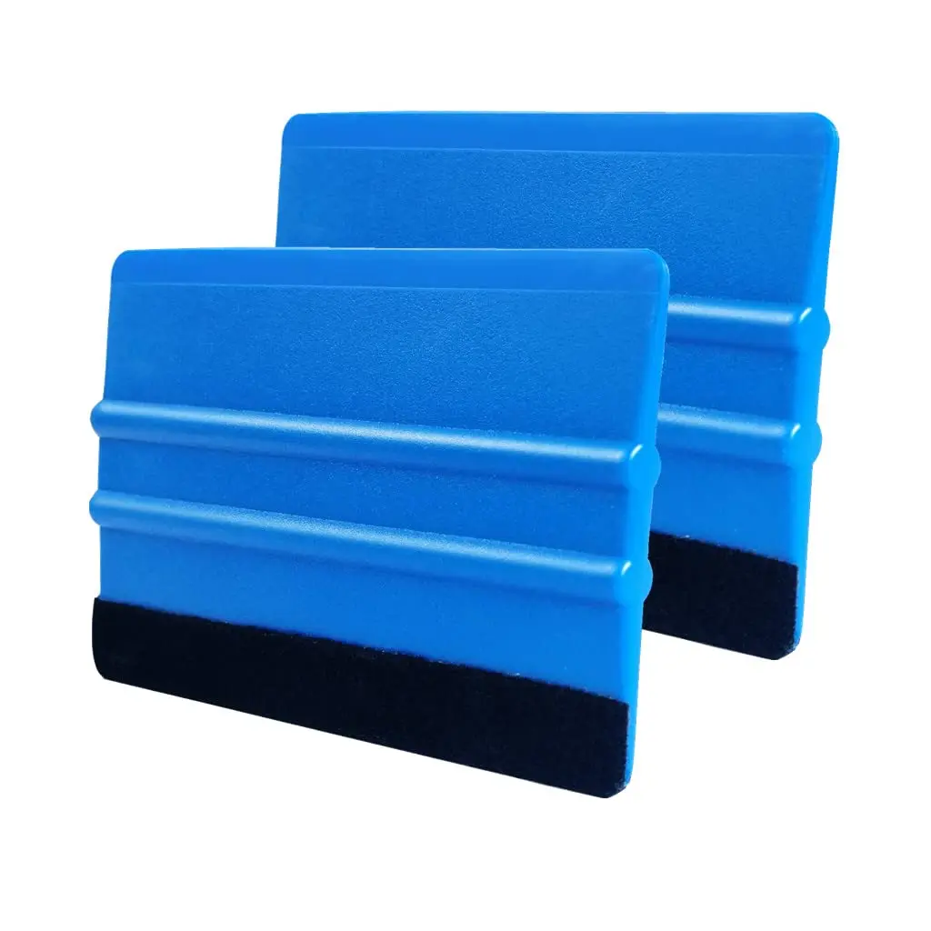 Car Scraper Auto Styling Vinyl Carbon Fiber Window Remover Cleaning Squeegee Wash with Felt Squeegee Tool Film Wrapping