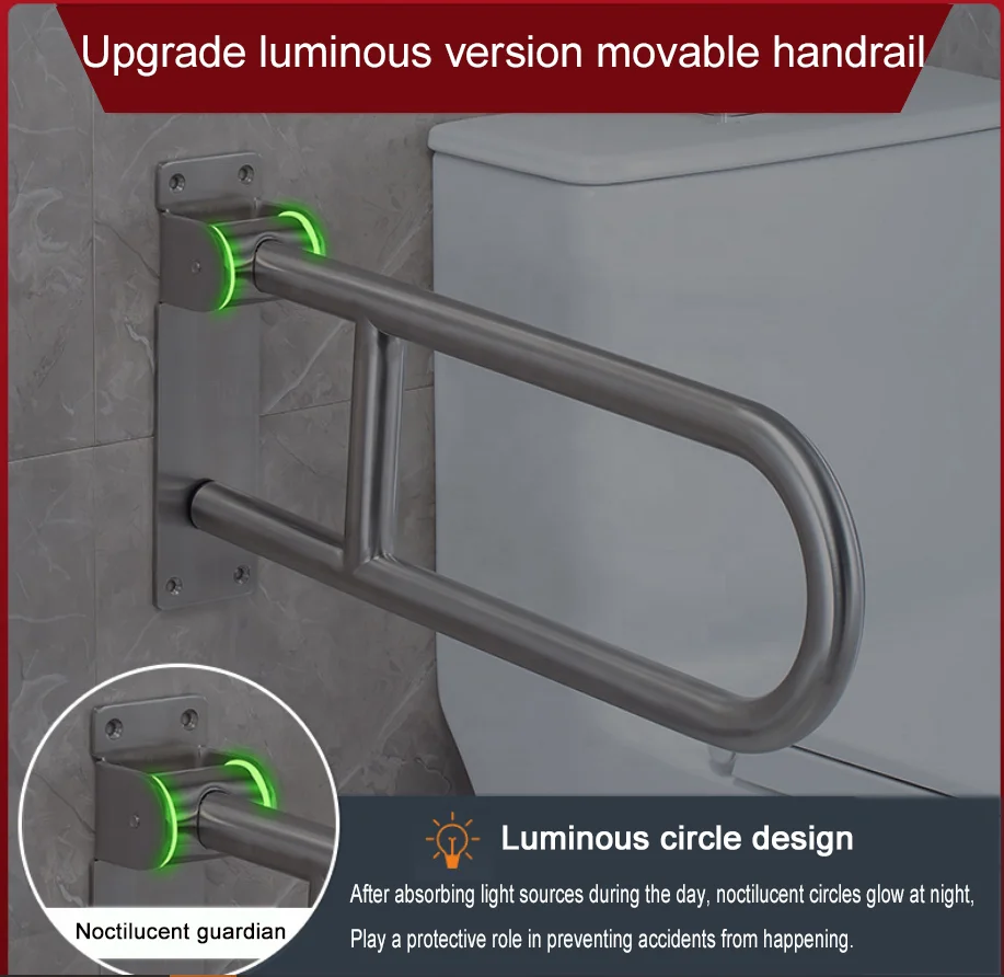 Wholesale Hospital Elderly Folding Grab Rails Disabled Toilet Handrail Grab Bar