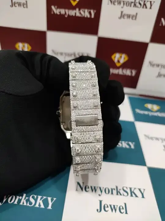 Luxury Fashion Handmade VVS Clarity Moissanite Diamond Watch Fully Iced Out Wrist Watch at Cheap Price