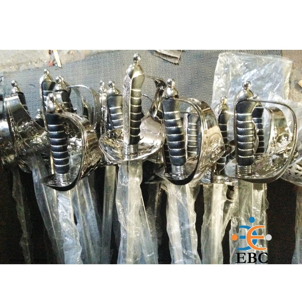 Высококачественный церемониальный меч офицера пехоты EBC из нержавеющей стали ручной работы с британским узором, со стальным ножом