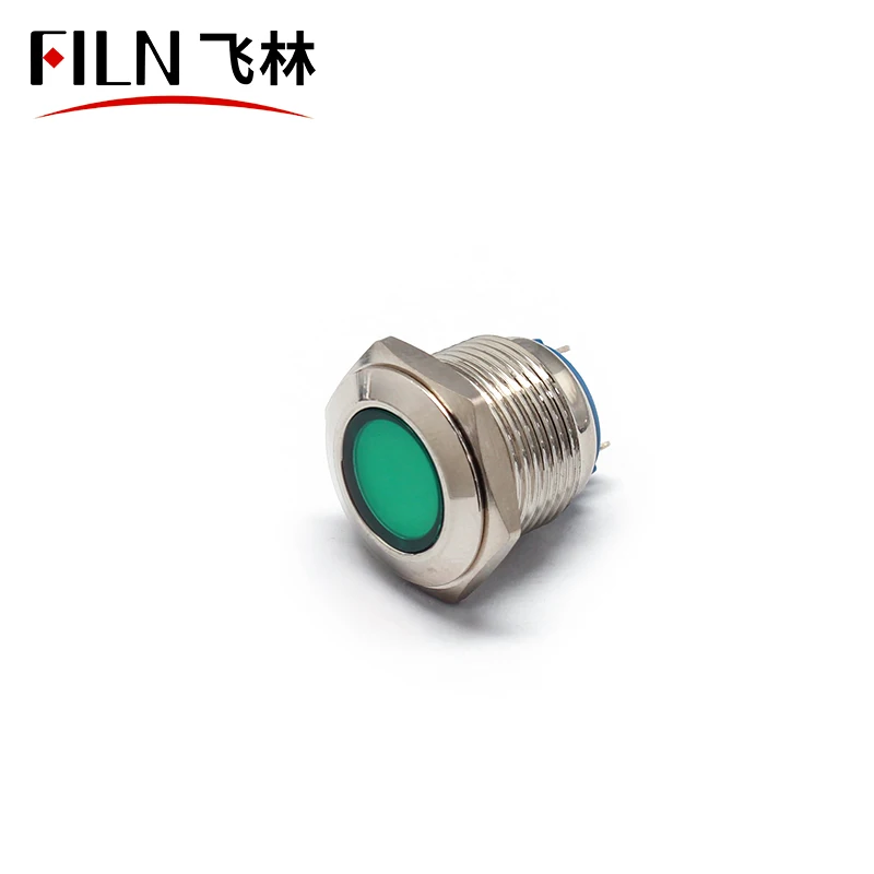 FILN 16mm metal indicator light Red yellow green white 110V 220V with terminal pins indicator light motorcycle