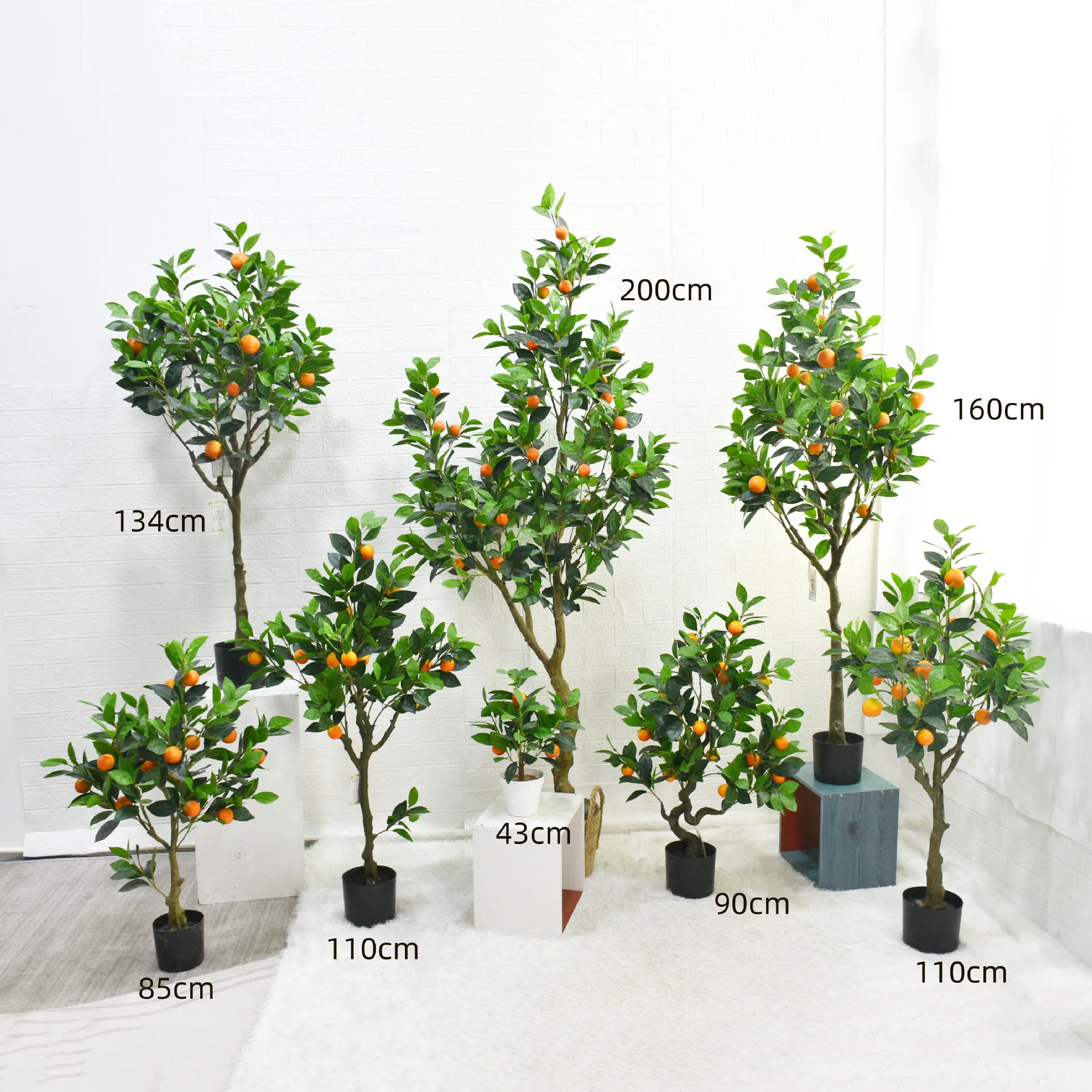 В наличии домашний декор Натуральные Искусственные маленькие зеленые растения в горшках искусственные листья оранжевое дерево