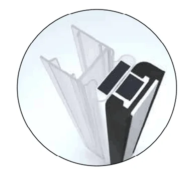 Home bathroom black framed walk in tempered glass shower panel/ glass door shower enclosures