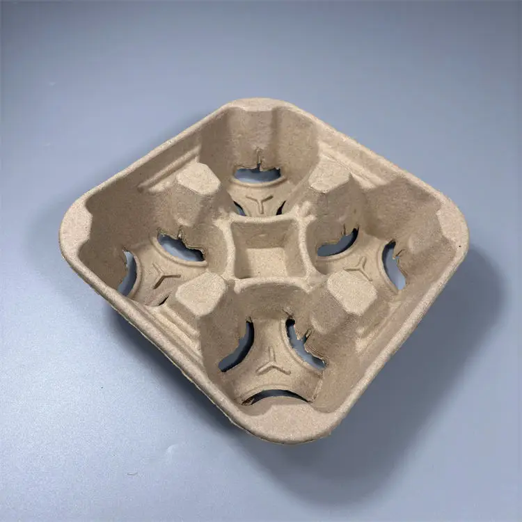 Custom Disposable Cardboard Cup Carrier Tray Coffee Hot Drink custom 4 Cup Holder Tray